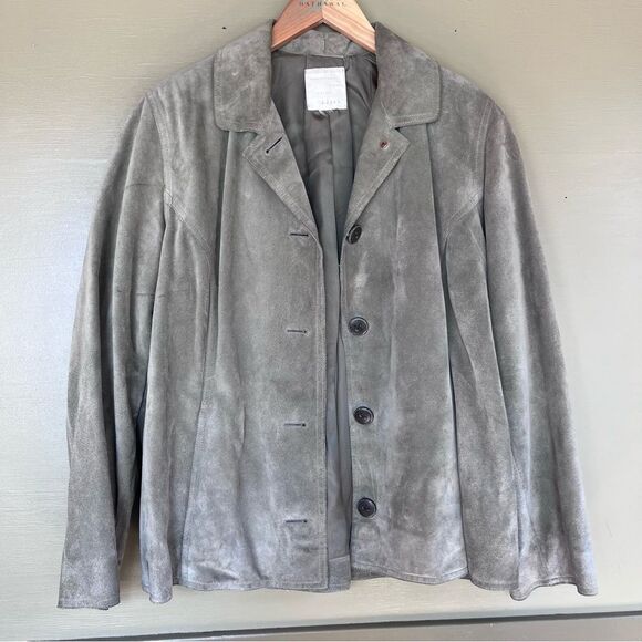 J. Jill Green Suede Leather Jacket - Picture 2 of 7